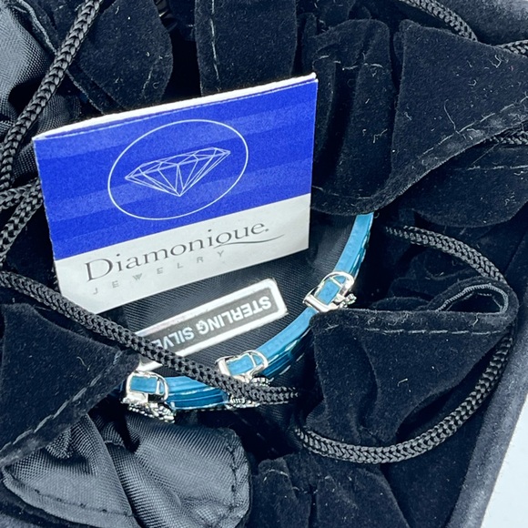 Vintage QVC Diamonique Crocodile-Embossed Leather Bracelet - Picture 7 of 11